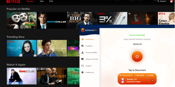 Unblocking Netflix Canada with ExtremeVPN