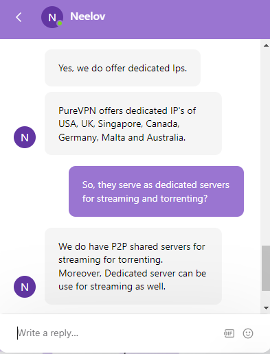PureVPN customer support