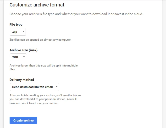 customize Google archive