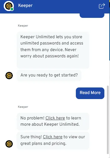 Keeper Password Manager Chat