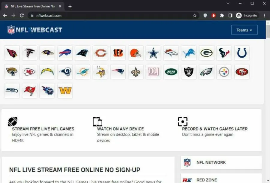 NFLWebCast