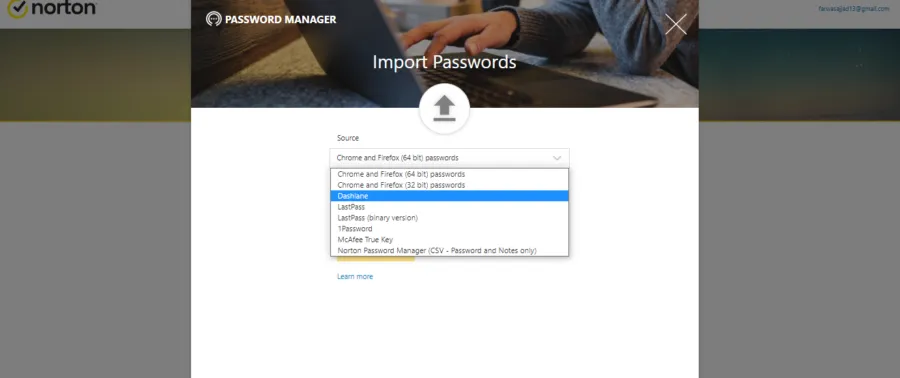 Norton Password Import