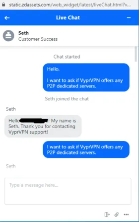 chat with customer support