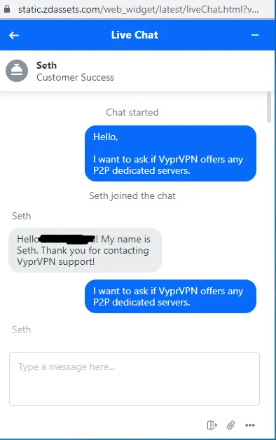 chat with customer support