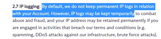 ProtonMail IP logging 