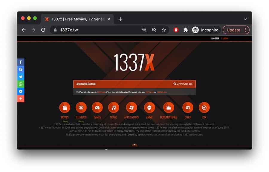 1337X Torrents - Registration, Proxyes, Alternatives [2022]