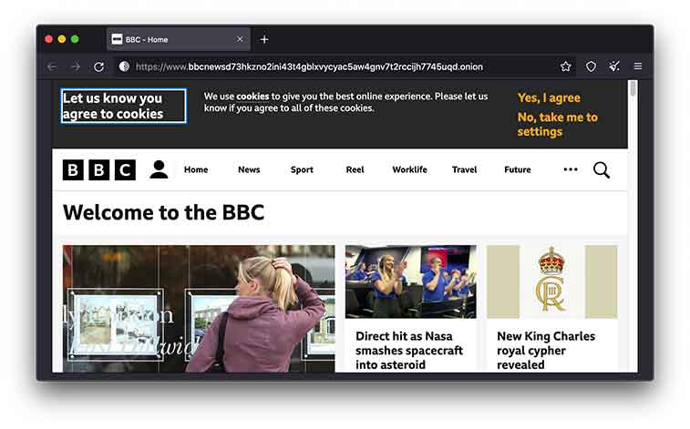 BBC News on Dark Web