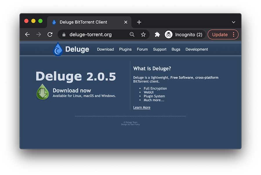 7. Deluge – simple to use