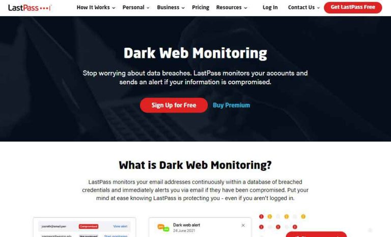 lastpass dark web monitoring