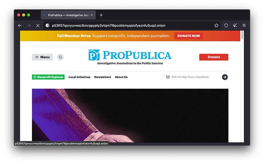 ProPublica on dark web
