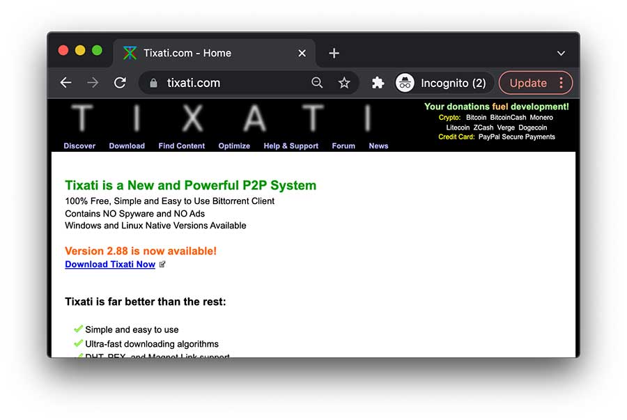9. Tixati – Basic UI and Easy to use
