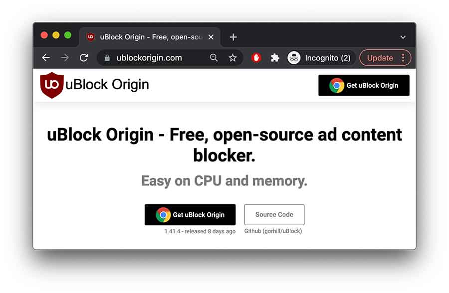 7. uBlock Origin - free ad-blocker