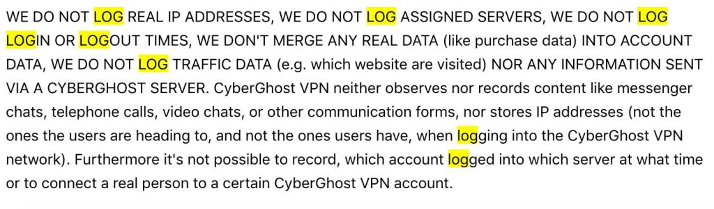 cyberghost-log-policy